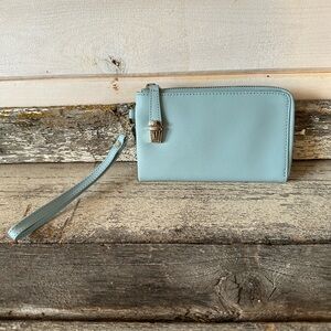Danier | Light Blue Leather Wristlet Wallet